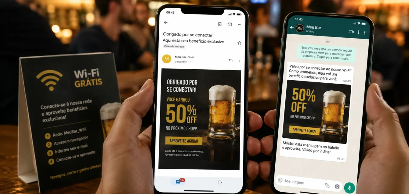Como criar campanhas automáticas após o login no Wi-Fi