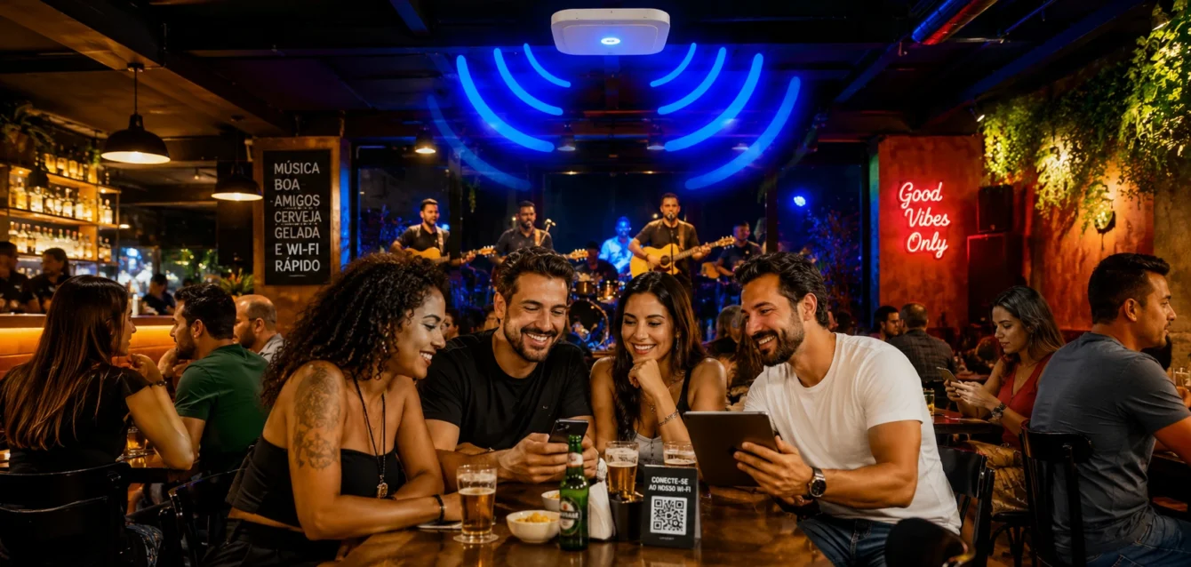 Hotspot Wi-Fi para bares aumenta a permanência de clientes e o consumo Hotspot Wi-Fi para bares aumenta a permanência de clientes e o consumo